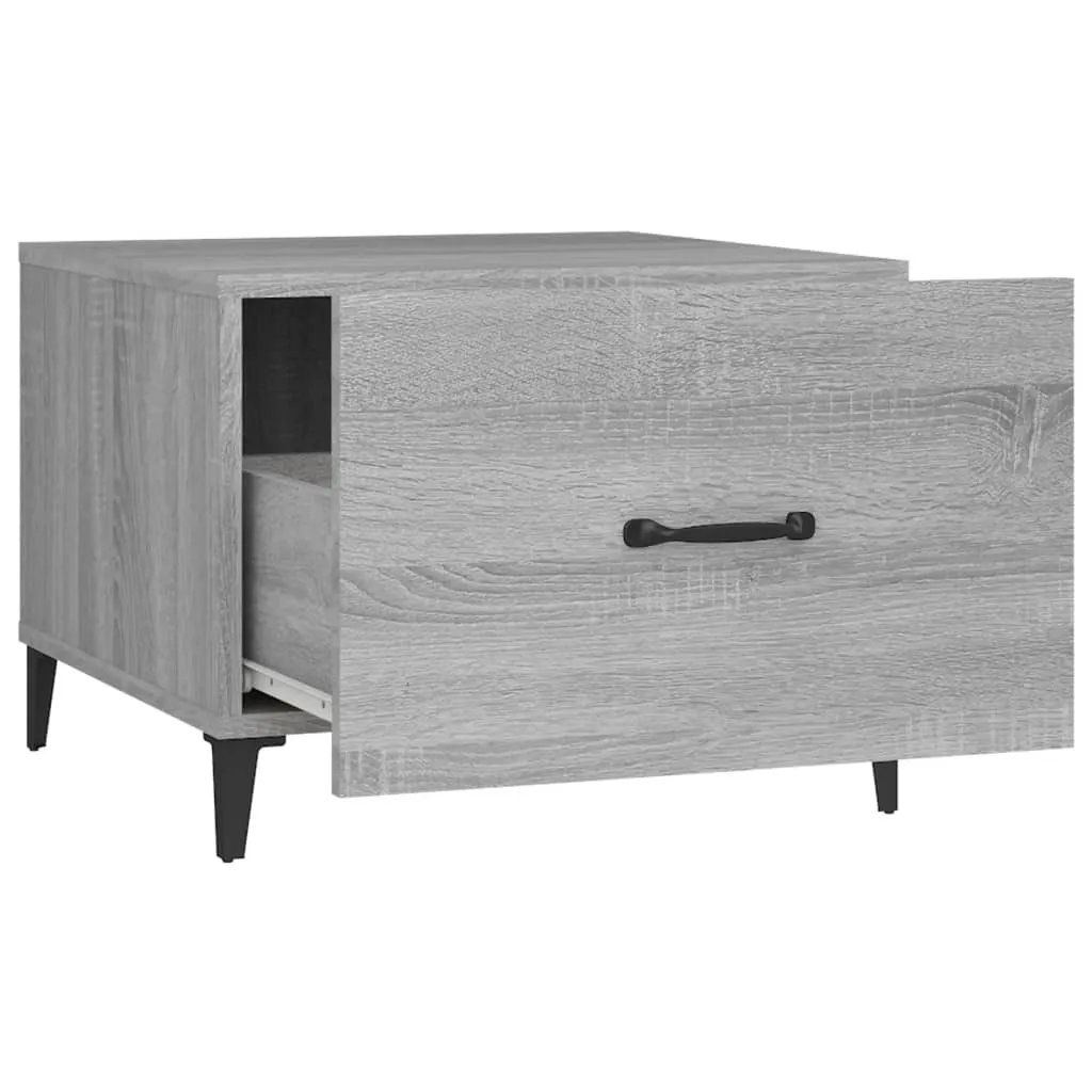 Tavolini con gambe in metallo 2 pz. Grigio Sonoma 50x50x40 cm - 9