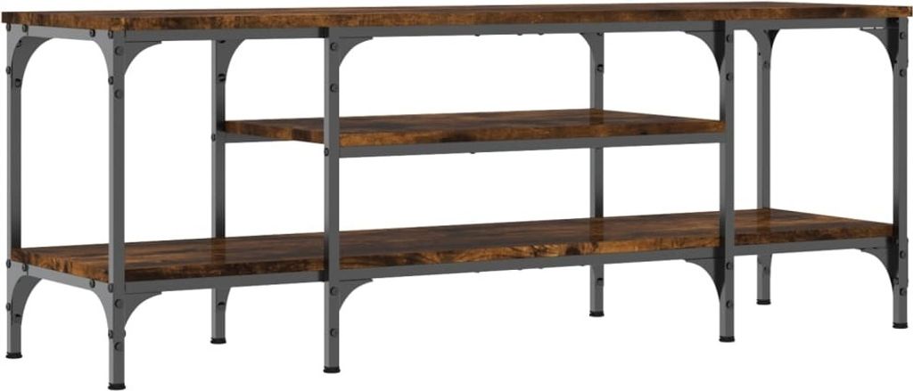 "2026 MODERNE"TV-Schrank - TV-Regal - Fernsehkommode - Räuchereiche 121x35x45 cm Holzwerkstoff & Eisen - TV-Lowboard CC2388487