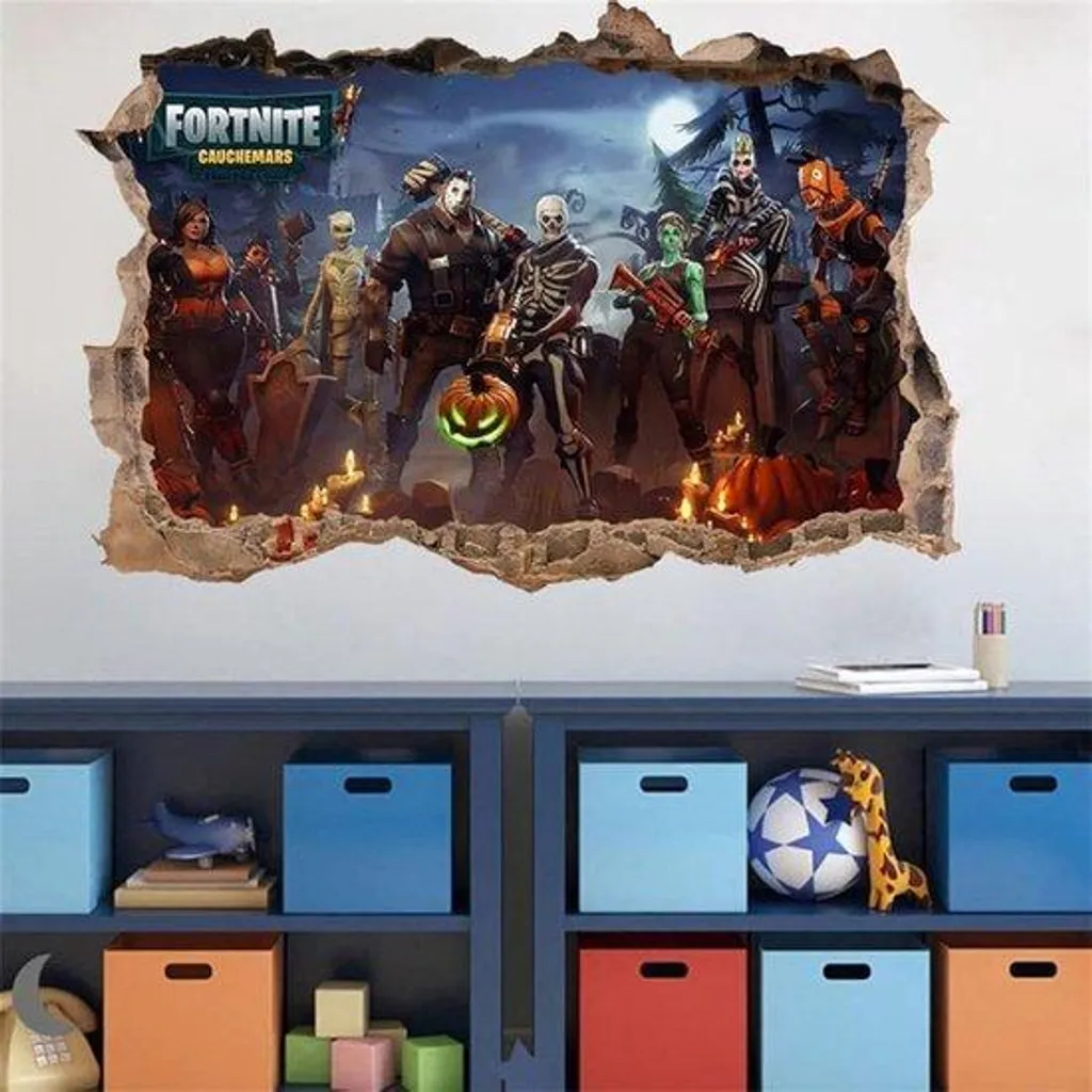 Papier Peint Autocollant Thème Jeu Vidéo - Sticker Gaming 3D Mural Enfant