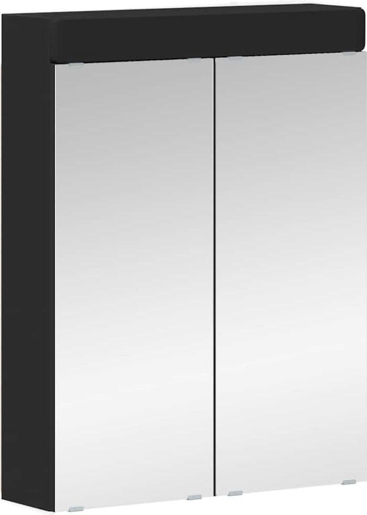 Badezimmerspiegelschrank TULUM Schwarz 60 x 16,5 x 78 cm
