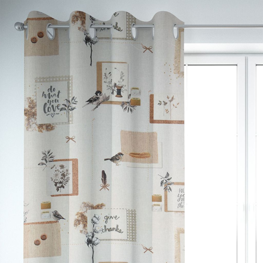 SCHÖNER LEBEN. Vorhang Lebensweisheiten beige 245cm oder Produktbild 
