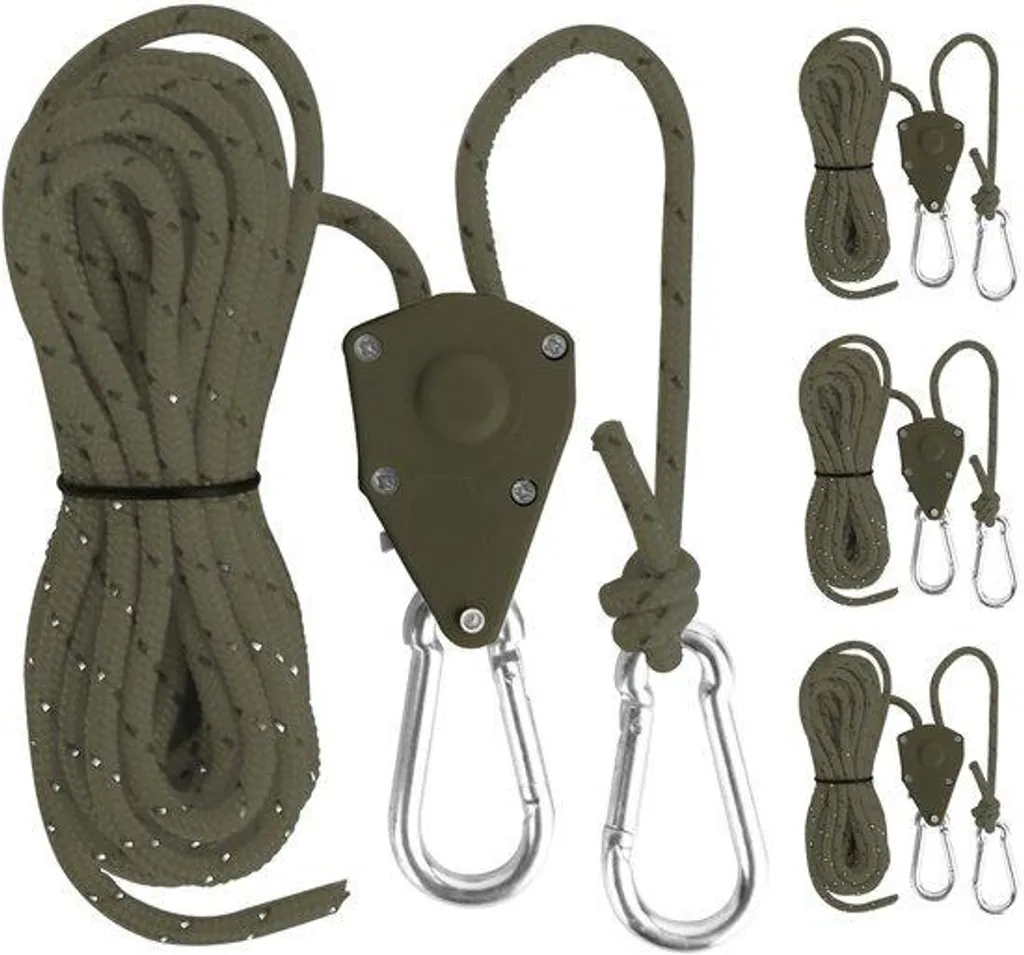 Corde de tente anti-chute réfléchissante 4m avec tendeur de sécurité