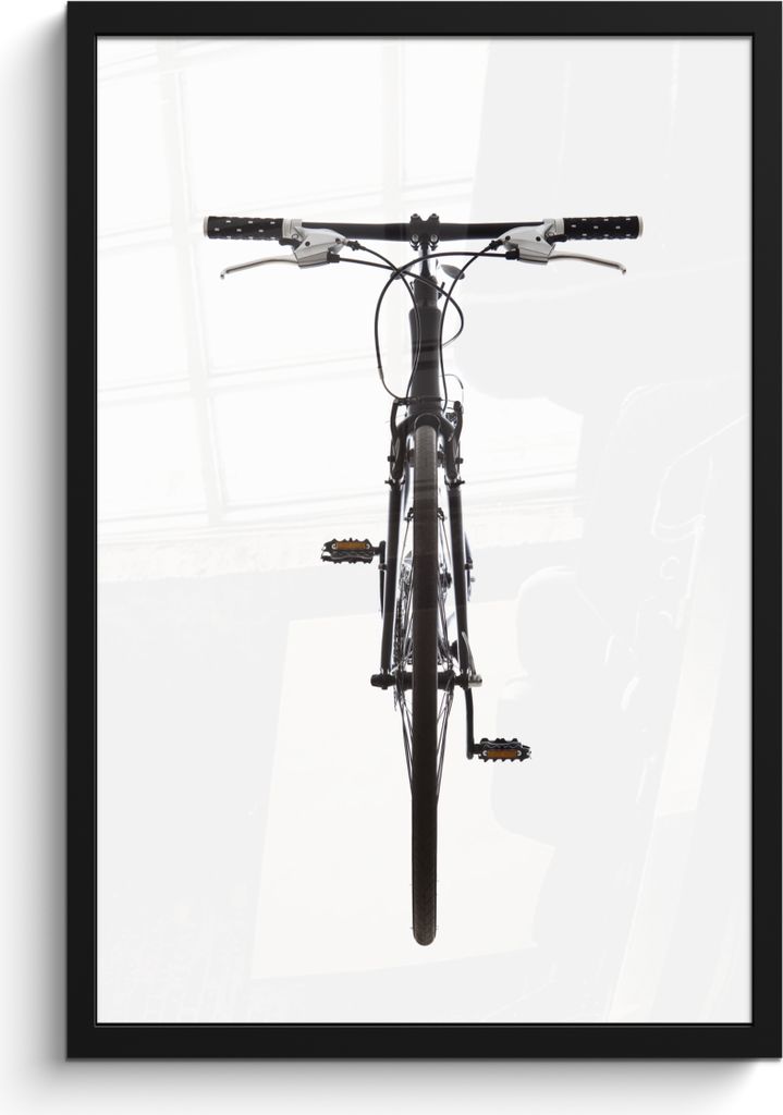 MuchoWow MuchoWow Gerahmtes Poster Vorderansicht eines Mountainbikes 40x60 cm - Poster mit zchwarzem Bilderrahmen - Papierdruck - Wandbilder