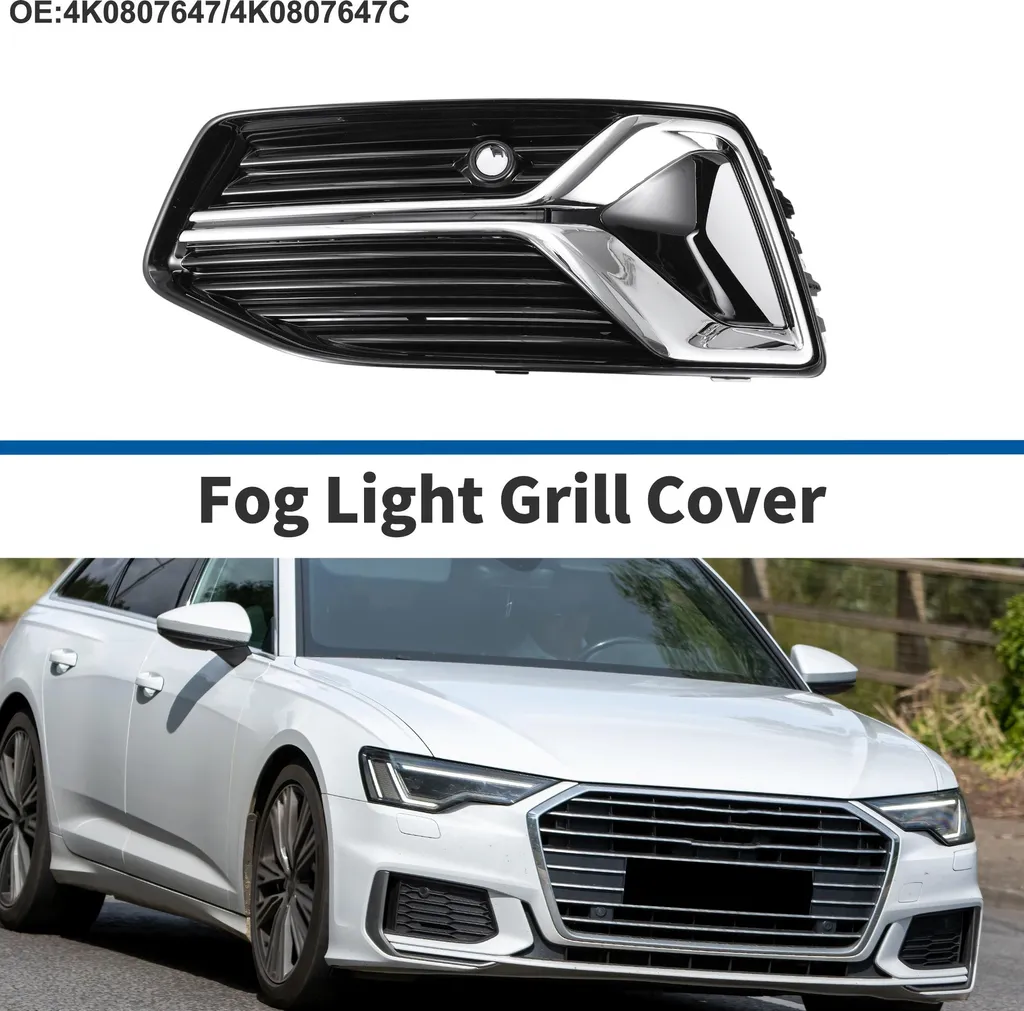 Grille Anti-Brouillard Gauche Audi A6 2019-2023 Noir Argent 4K0807647