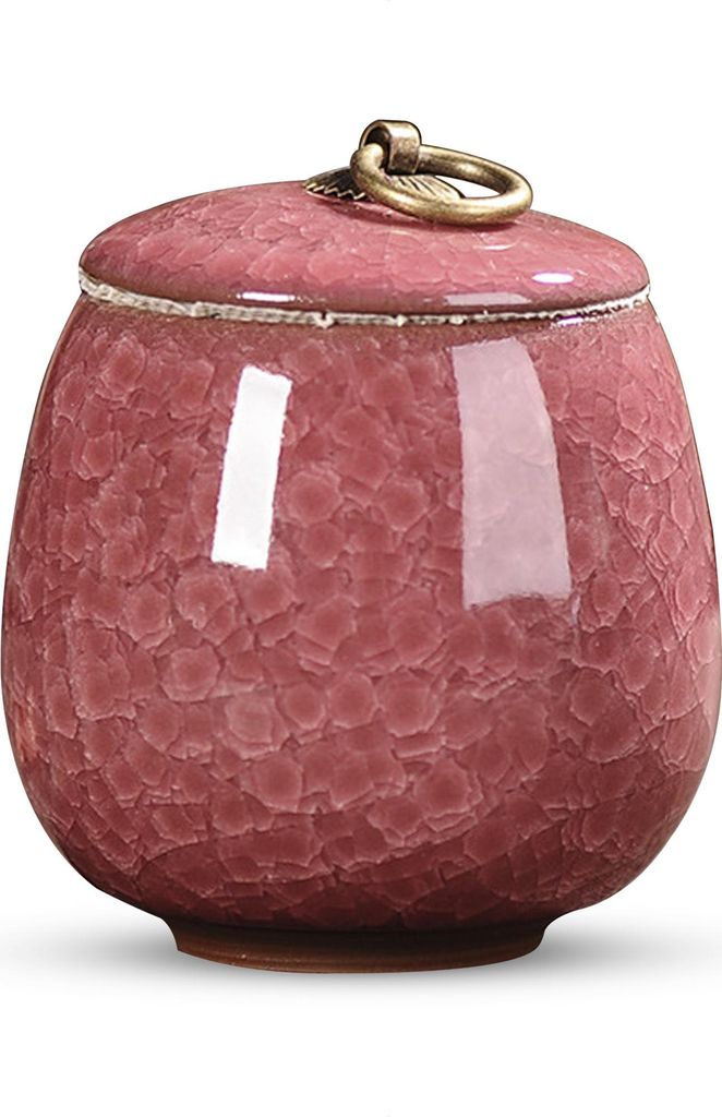Luxe Mini Urne 170 ML aus Keramik für Menschliche und Tierasche - Rote Dekorationsurne