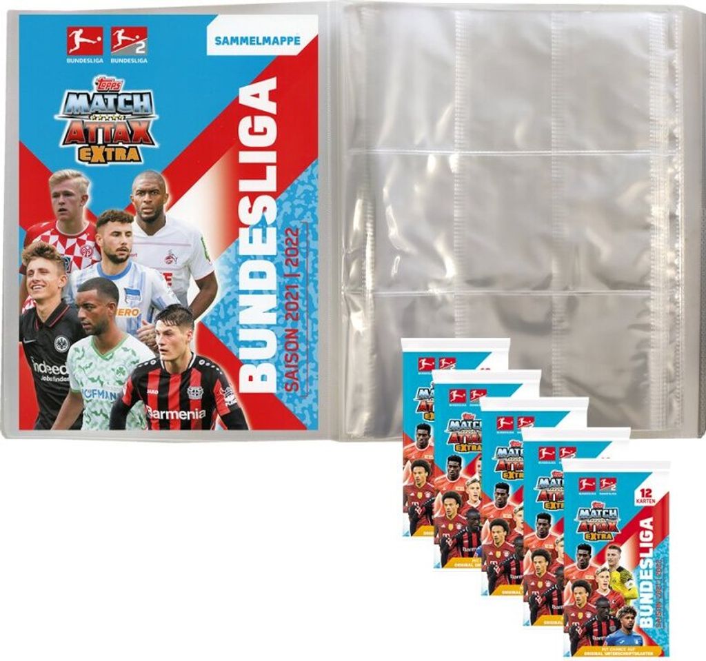 Topps - Match Attax EXTRA 2021/22 - 1 Leere Sammelmappe + 5 Produktbild 