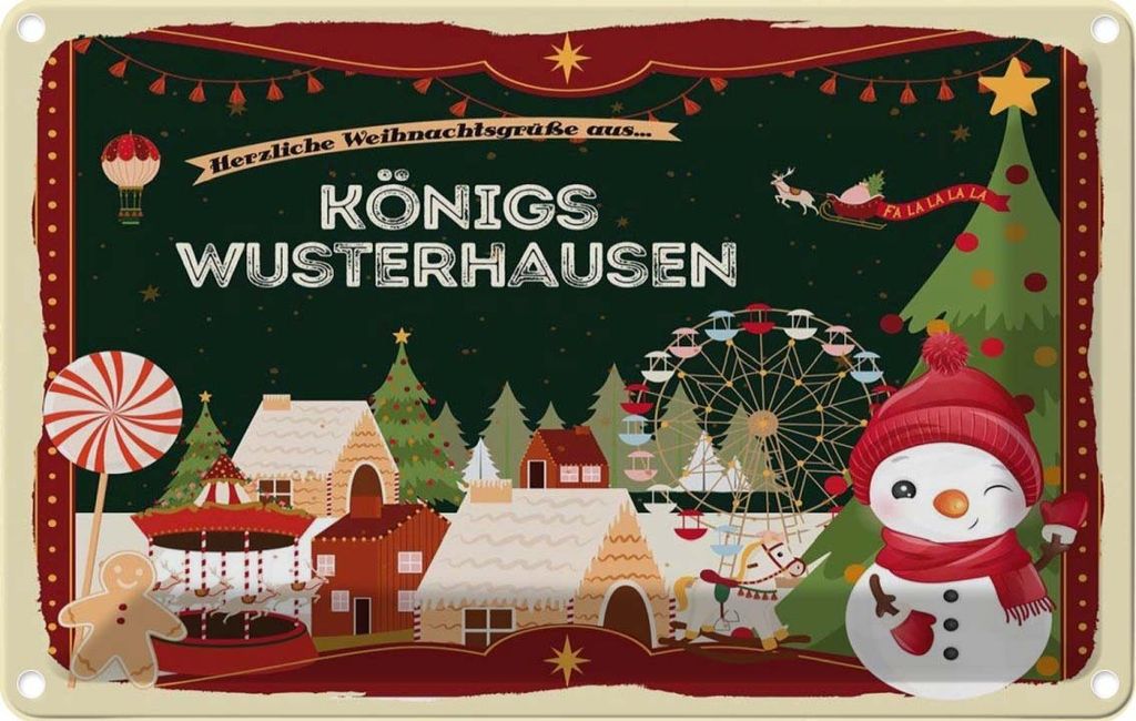 vianmo Blechschild 12x18 cm Weihnachten KÖNIGSBRUNN BEI AUGSBURG