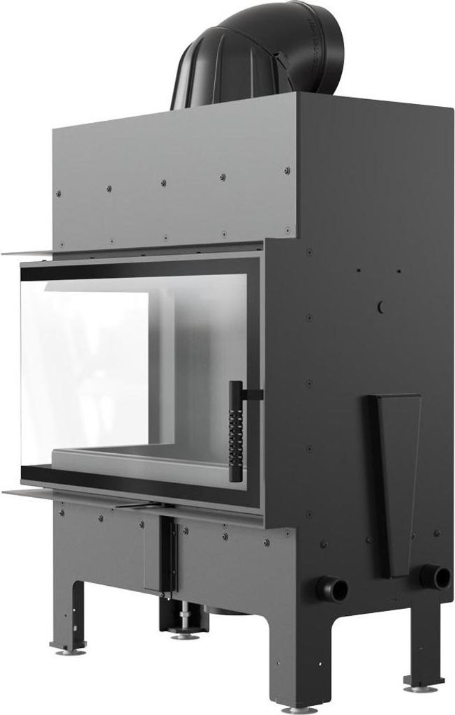 Luftkamin FLOKI M links mit schwarzem Termotec und Selbstschließung