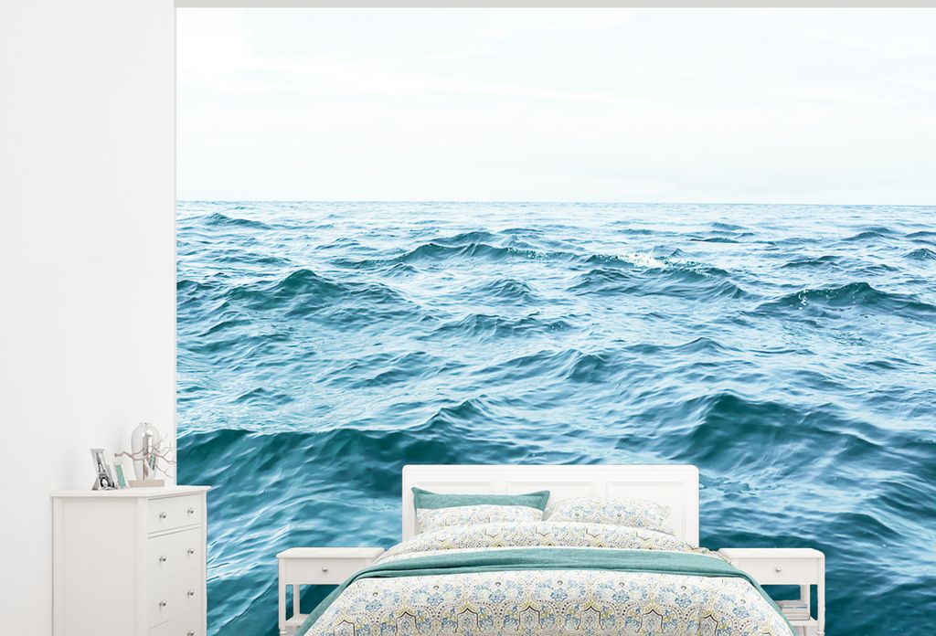 MuchoWow Fototapete für Wohnzimmer oder Schlafzimmer Wandtapete Vinyl Motivtapete Meer - Wasser - Natur - Ozean - 275x220 cm - Gemustert