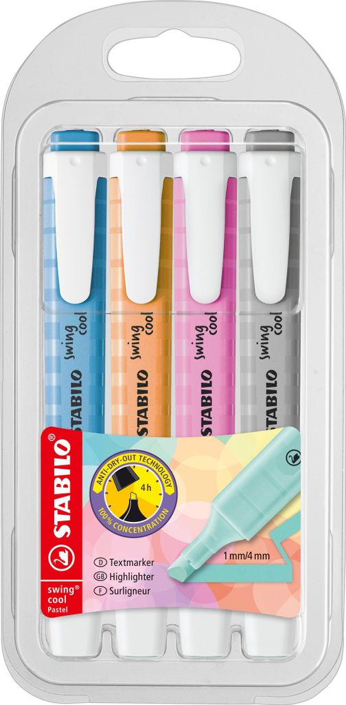 STABILO® 275/4-08-2 Zakreślacz swing® cool Pastel - etui z Zdjęcie produktu 