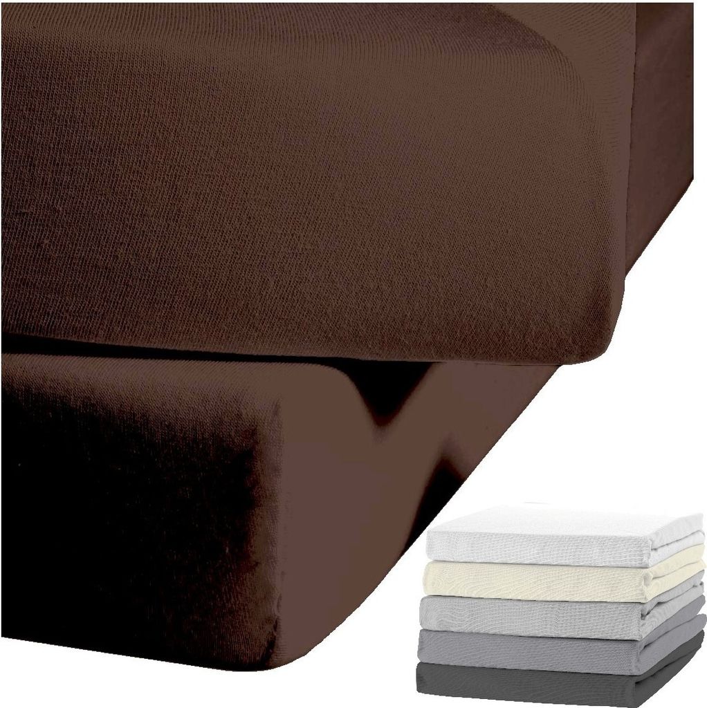 JACK by Kaeppel Biber Spannbettlaken Rundgummi Baumwolle Spannbetttuch 90x190-100x200 / 140-160x200 / 180-200x200 cm, Farbe:Nougat, Größe:140x200...