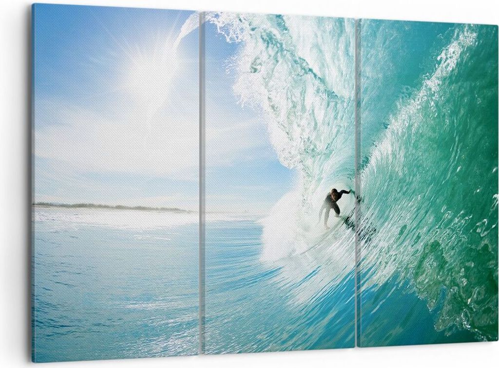 Bild auf Leinwand - Leinwandbild - Abenteuer surfer welle Produktbild 