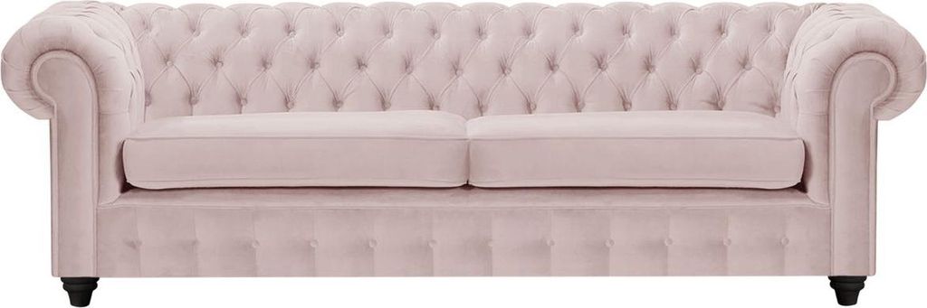 Dreisitzer-Sofa Chesterfield Max-Velluto 14-black