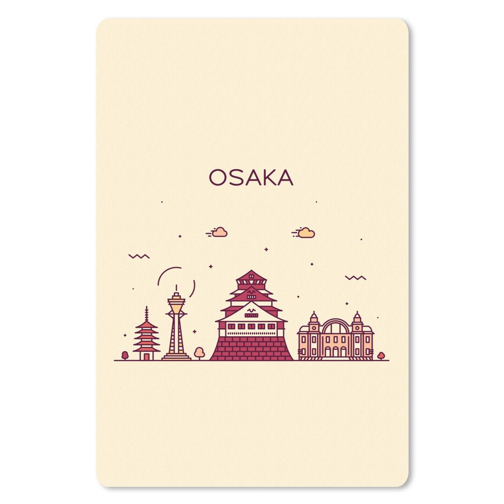 MuchoWow Mauspad Mousepad Japan - Osaka - Skyline 18x27 cm - Mousepads - Maus Mat - Pad - Mausunterlage