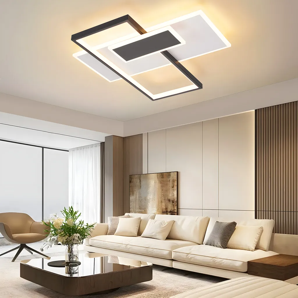 Plafonnier LED 58W à Intensité Variable avec Télécommande en Acrylique