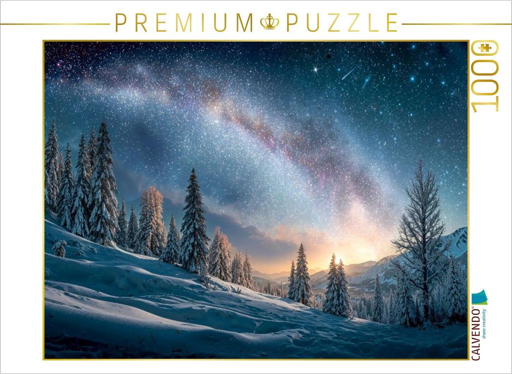 CALVENDO Puzzle Verschneite Tannen ruhen still – der Winter atmet leise | 1000 Teile Lege-Größe 64x48cm Foto-Puzzle für glückliche Stunden