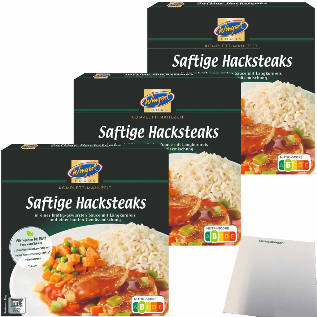 Wingert Saftige Hacksteaks 3er Pack (3x460g Pack) + usy Produktbild 