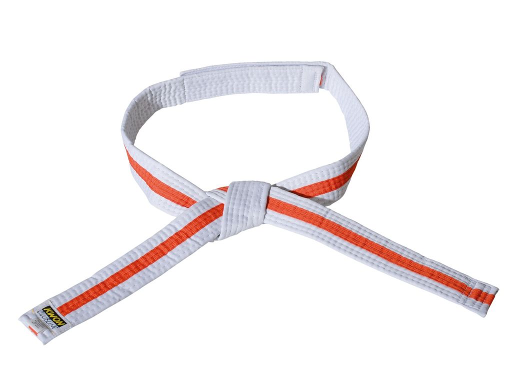 Klettgürtel für Kinder. mehrfarbig weiß/orange/weiß