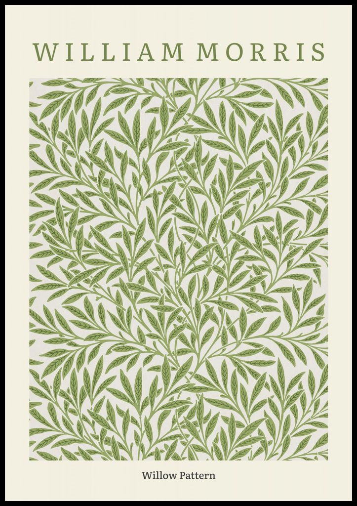 Plakat 70x100cm Design Willow Pattern, Morris Vintage für das Wohnzimmer