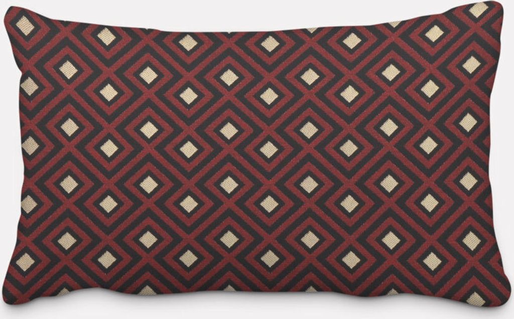 SCHÖNER LEBEN. Kissenhülle Art Deco Rauten Retro rot Produktbild 