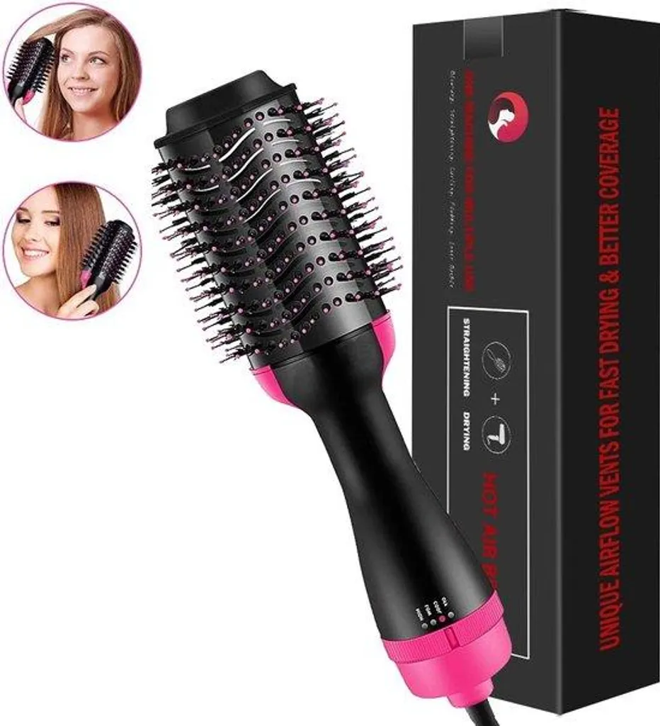Kit Coiffage Sèche-Cheveux 4 en 1 Idéal pour Brushing Rapide à la Maison