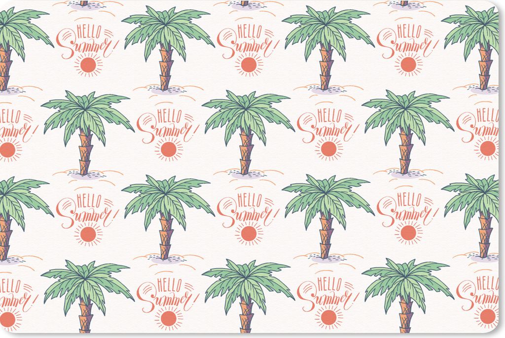 MuchoWow Mauspad Mousepad Palme - Sommer - Muster 27x18 cm - Mousepads - Maus Mat - Pad - Mausunterlage - Büroartikel - Desk Matten