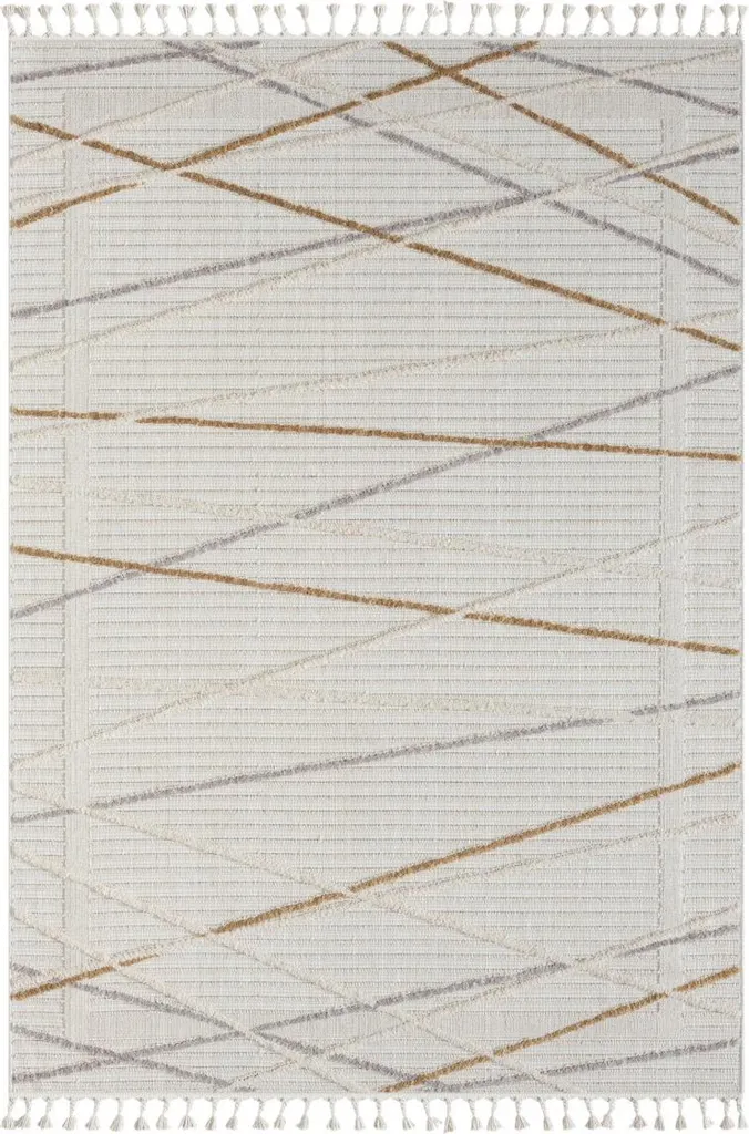 Tapis Luana 1 crème 140 x 200 cm idéal pour salon et chambre parentale