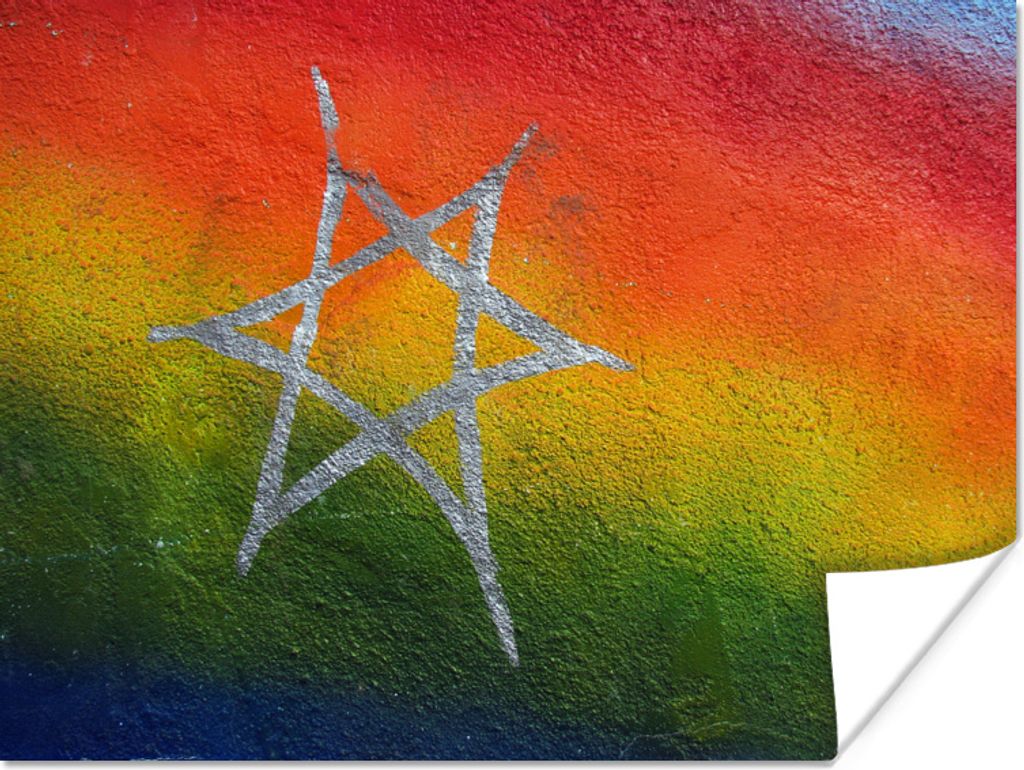 MuchoWow Poster Straßenkunst eines Davidsterns 120x90 cm - Wandbild