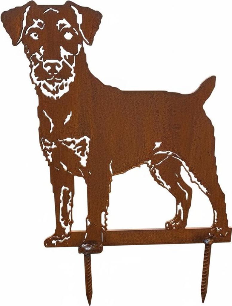 Edelrost Deutscher Jagdterrier - Rost Deko Hund Rostfigur Produktbild 