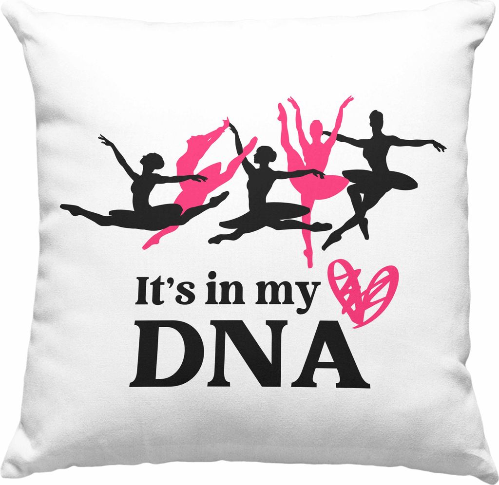 Trendation - Ballett Ballerina Tänzerin Deko-Kissen mit Füllung 40x40 Mädchen Geschenk Frauen Tanzen Geschenkidee Deko-Kissen mit Füllung 40x4...