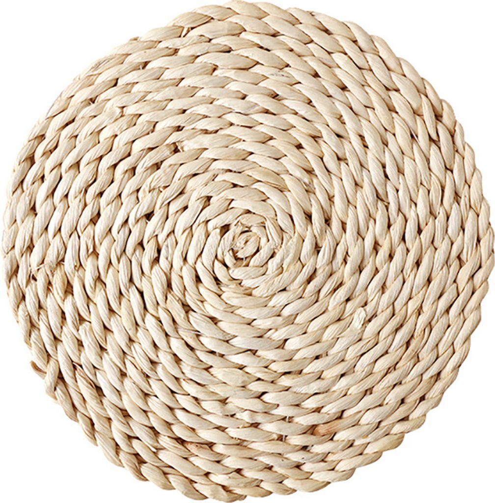 Rattan Weave Round Oval Placemat Esstisch Wärme Isolationsmatte Küchendekoration-Rund 20cm