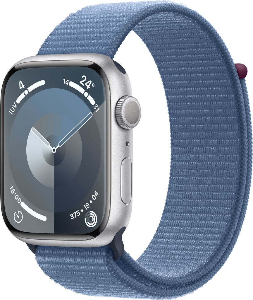 Apple Watch,S9,GPS,45mm,Sp.L.,sb (silber) Produktbild 