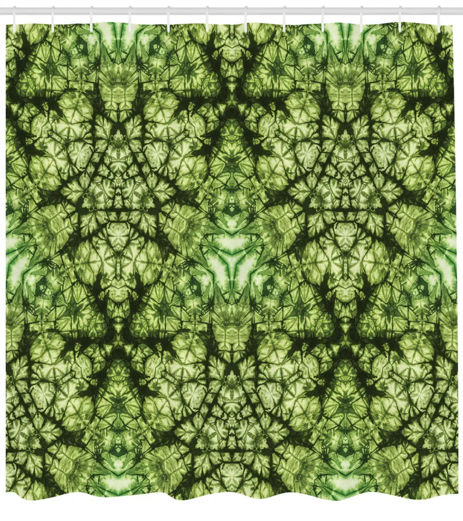 Rideau de douche textile vert imprimé bohème résistant à la moisissure - 2