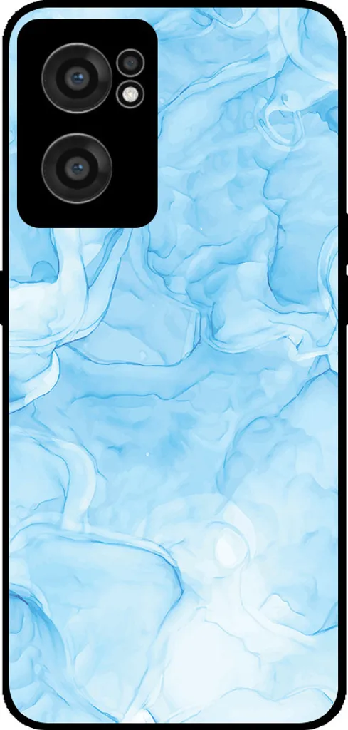 Smartphonica Custodia per telefono adatta a OnePlus Nord CE 2 5G con stampa in marmo - Custodia posteriore in TPU con design in marmo - Blu chiaro