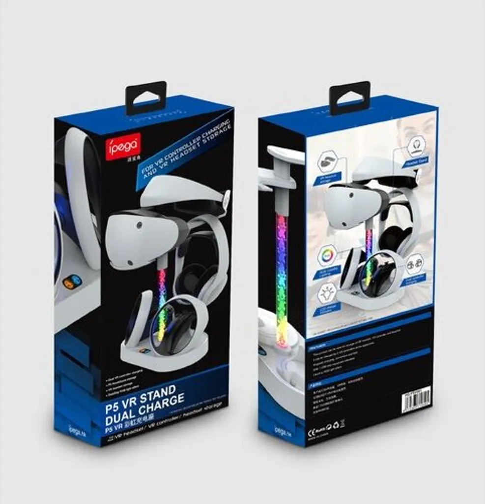 Station de Recharge Double pour Manettes PS VR2 - Support Blanc iPega