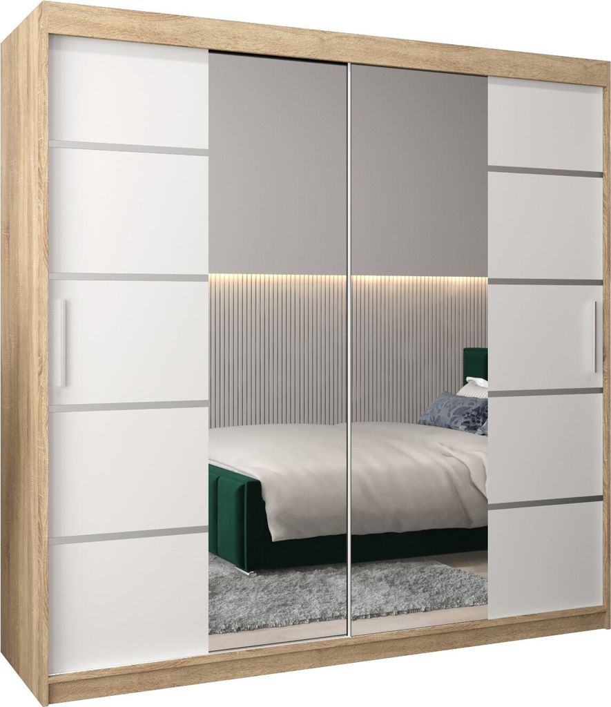 Kleiderschrank, Schiebetürenschrank Schlafzimmer, Schrank mit Spiegel VERONA 4 200 cm