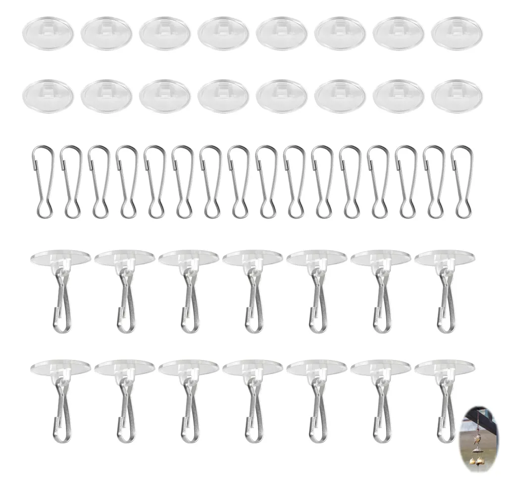 Crochets de Plafond pour Halloween et Fêtes sans Perçage - Pack de 30