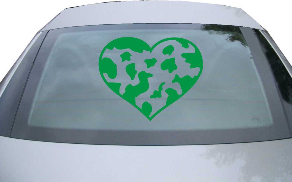 Indigos UG - Aufkleber Heckscheibe & Motorklappe DE6314 - grün - 600x486 mm - heart tiger - Auto Scheiben Fenster Heckklappe Tuning Racing JDM - D...