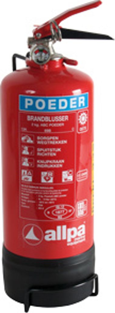Allpa Pulverlöscher 2kg, Ø110mm, H=395mm (Feuerklasse A+B+C)