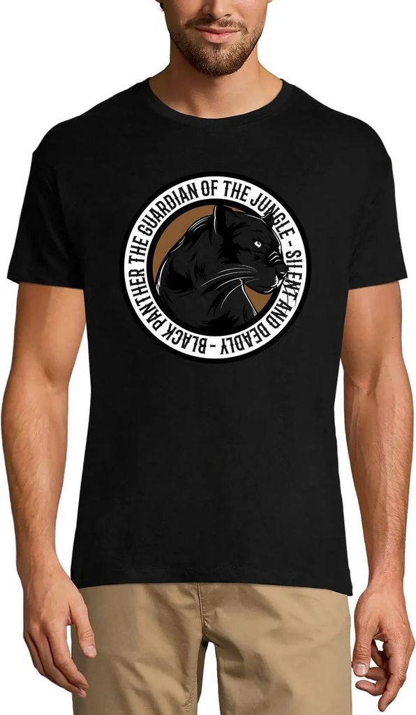 Herren Grafik T-Shirt Schwarzer Panther der Wächter des Dschungels – Black Panther The Guardian Of The Jungle – Öko-Verantwortlich Vintage Ja...