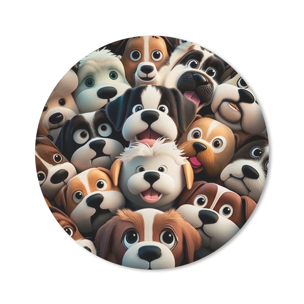 MuchoWow Mauspad Mousepad Hund - Tiere - Muster - Braun - Mädchen - Jungen 30x30 cm - Mousepads - Maus Mat - Pad - Mausunterlage - Tischunterlag...