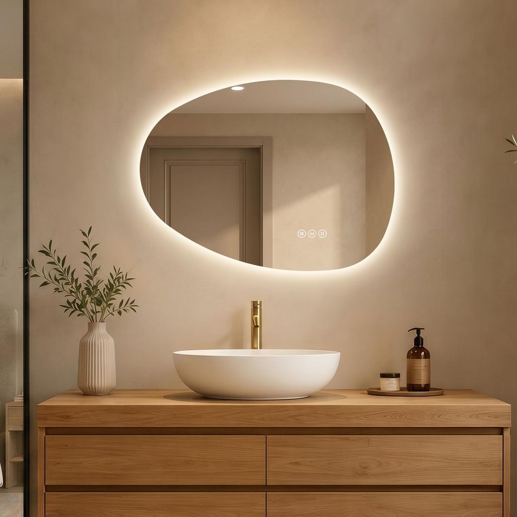 S'AFIELINA Miroir de salle de bain 60×45cm Miroir lumineux Image du produit 