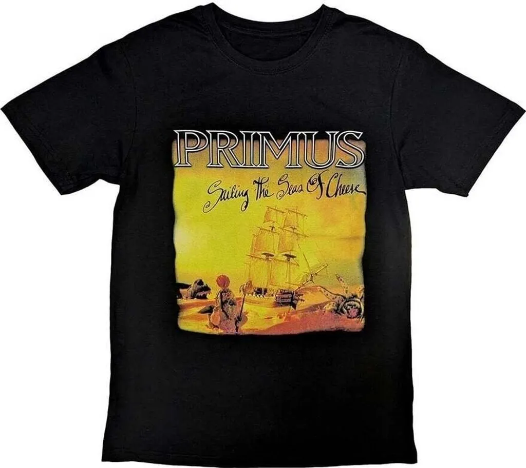 T-shirt Primus Sailing The Seas Of Cheese en Coton Noir Haute Qualité