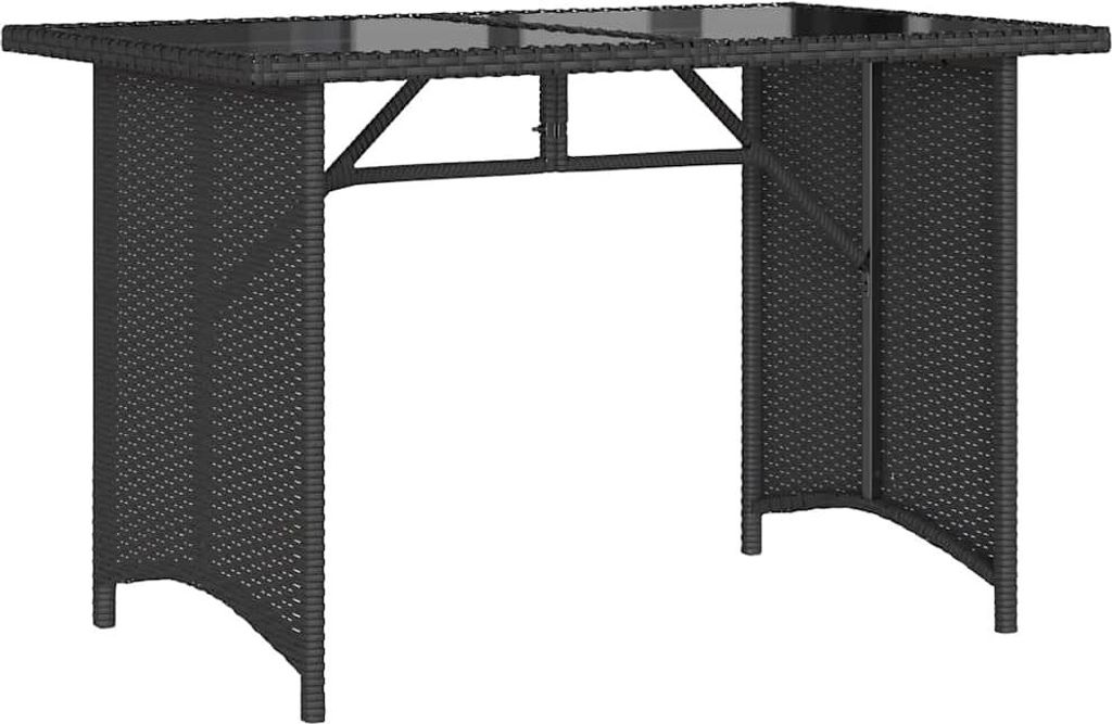 vidaXL Záhradný stôl so sklenenou doskou čierny 110x68x70 Obrázok produktu 