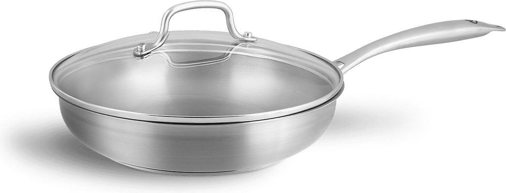 SPRINGLANE Edelstahl Bratpfanne 24 cm mit Glasdeckel - Silber