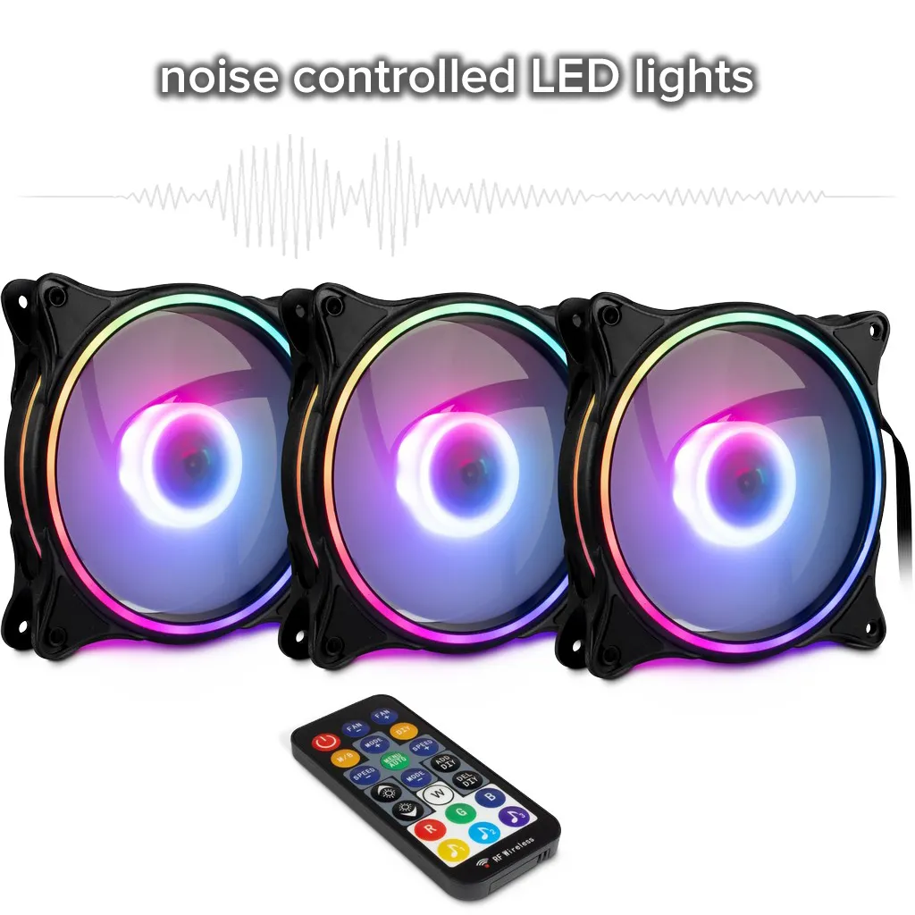Inter-Tech Argus RS-08 Set 3 Ventilateurs PC 120mm RGB Haute Performance