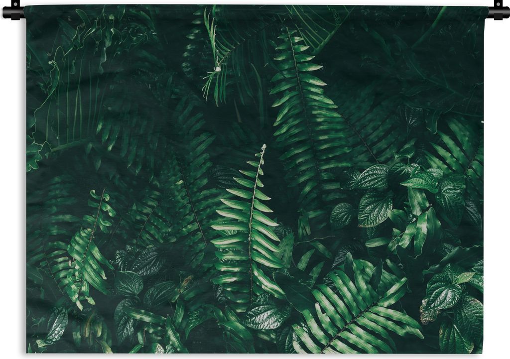 MuchoWow Wandteppich Wandbehang Blätter - Dschungel - Natur - Tropisch - Pflanzen 120x90 cm Tapisserie Dekoration Wandtuch - Wohnen - Aufhänger...