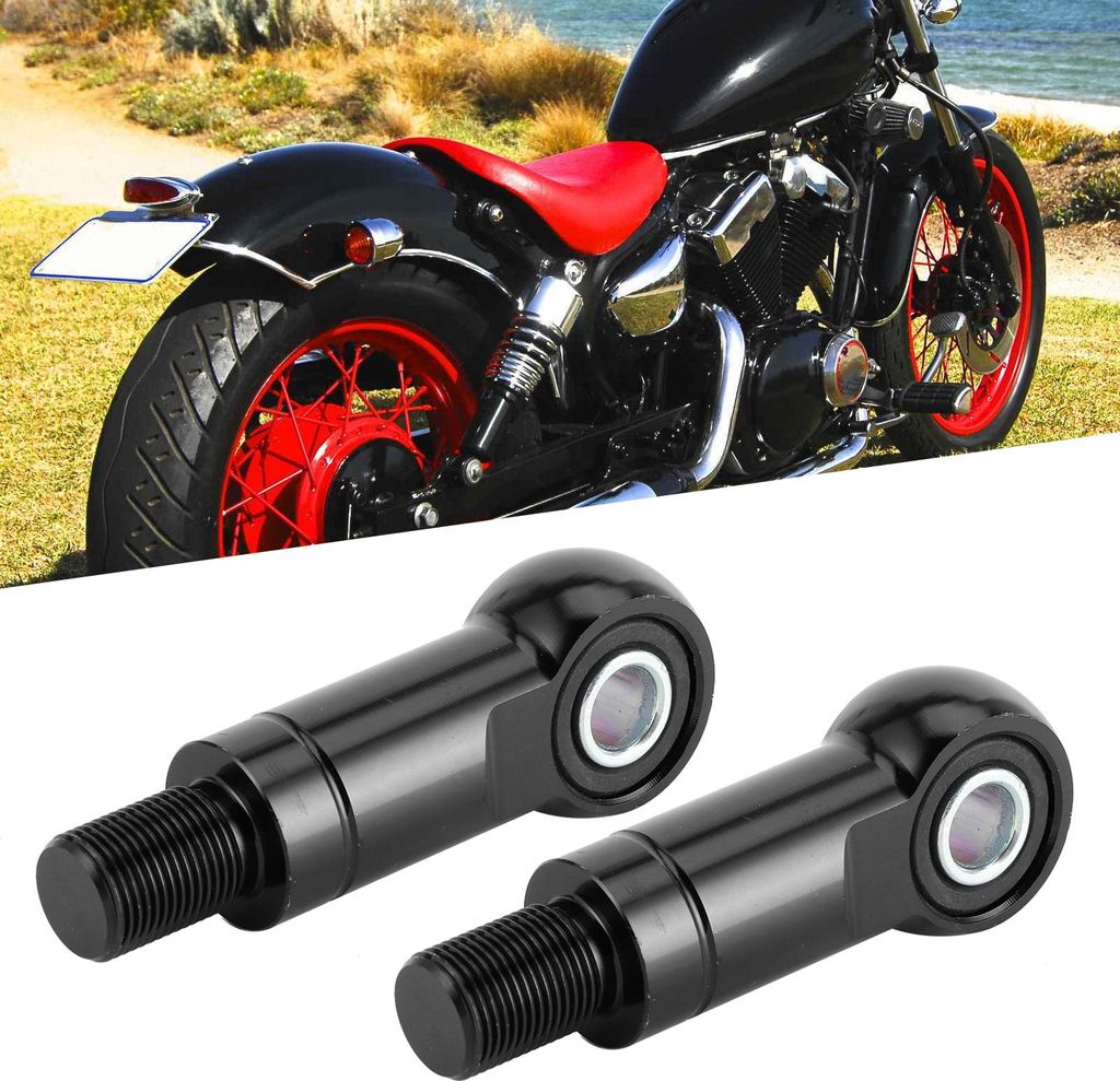 Paar 10-mm-Loch-Luftstoßdämpfer-Adapter, Erhöhung der Dämpferhöhe für Motorrad-ATVs im Gelände (Typ B, schwarz, 95 mm/3,7 Zoll)