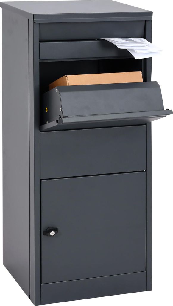 Paketkasten HWC-G80, Paketbox Standbriefkasten Briefkasten Größe L verzinkt anthrazit