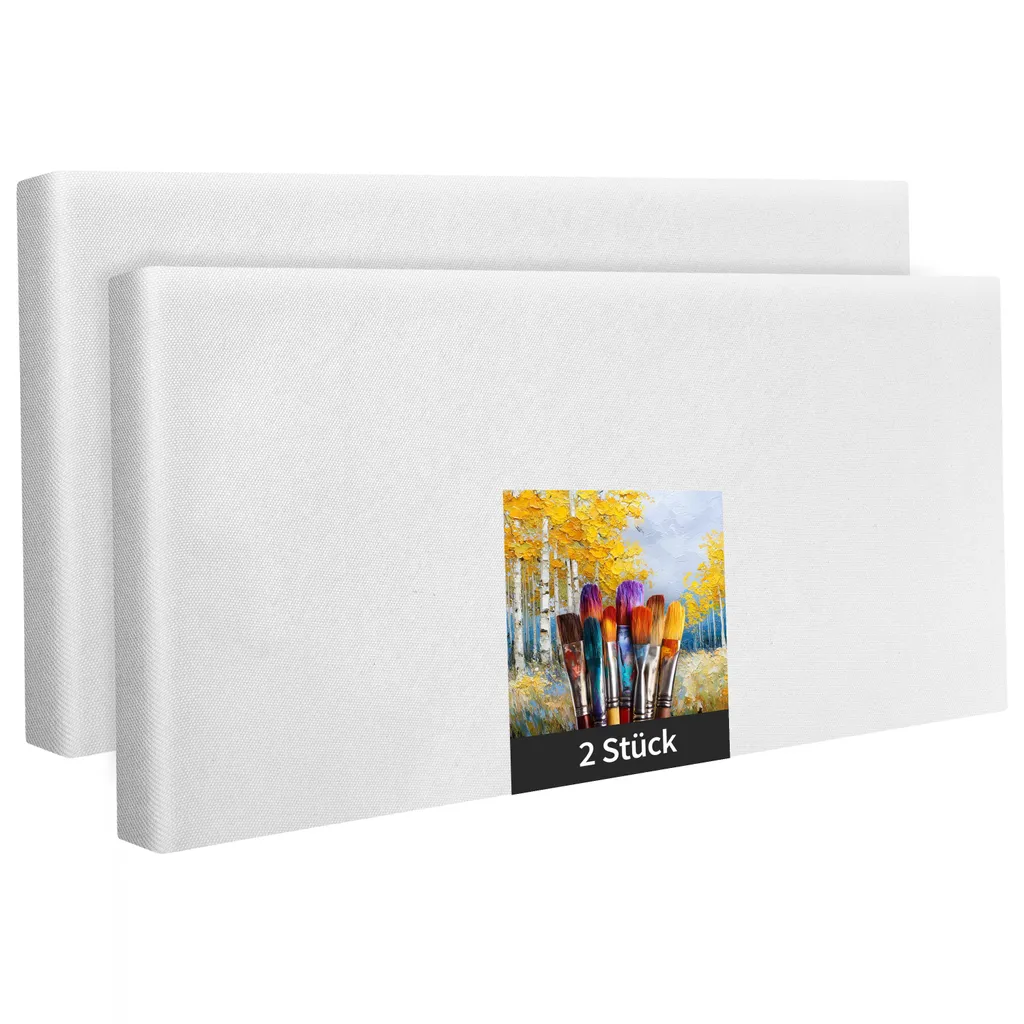 Set 2 Tele Pittura 40x100 cm - Perfette per Acrilici e Colori Tessili